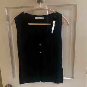 NWT- Abercrombie Black Sleeveless Light Sweater Vest